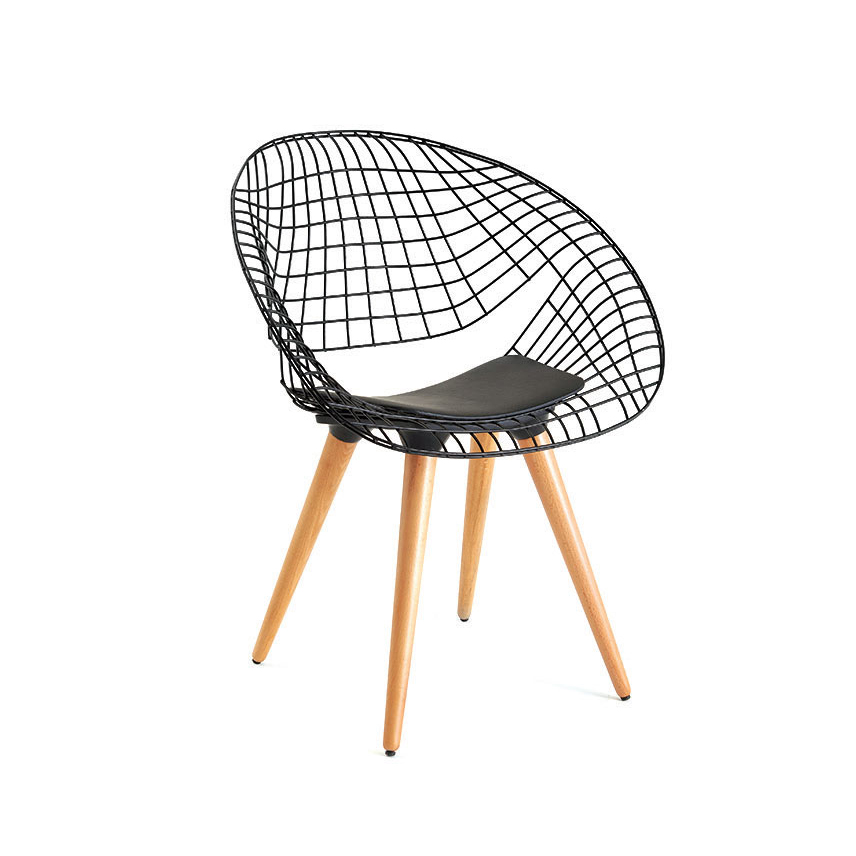 Hash Ahşap Ayaklı Tel Sandalye Vizyon Sandalye